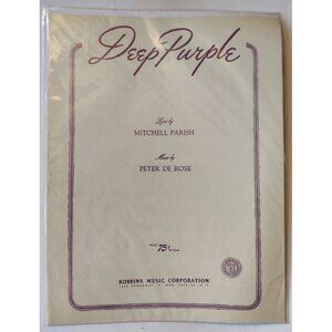 Deep Purple by Peter DeRose & Mitchell Parish 1930s Vintage Sheet Music